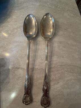 Vintage Sheffield Silver Co. Silverplate Serving Spoons - Set of 2